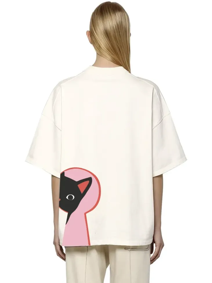 White Oversized Graphic Print Tshirt - Image 1