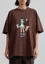 Brown Oversized Graphic Print Tshirt