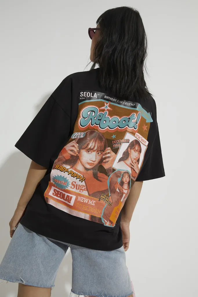 Black Oversized Graphic Tshirt - Image 1