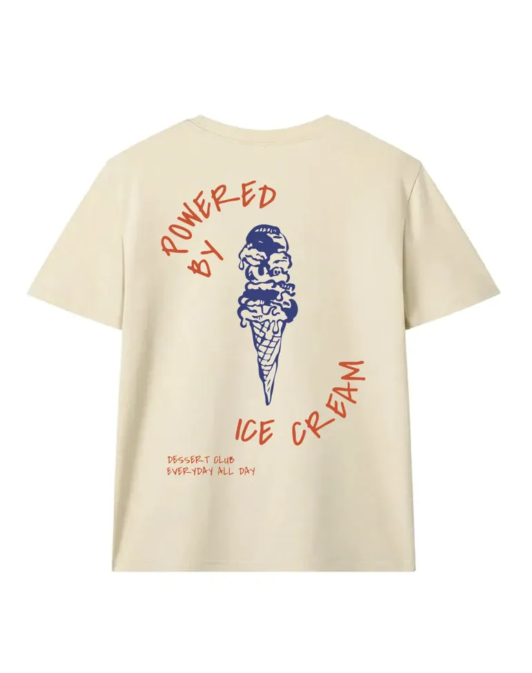 Beige Oversized Graphic Print Tshirt - Image 1