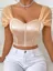 Cream Solid Sweetheart Neck Corset Top