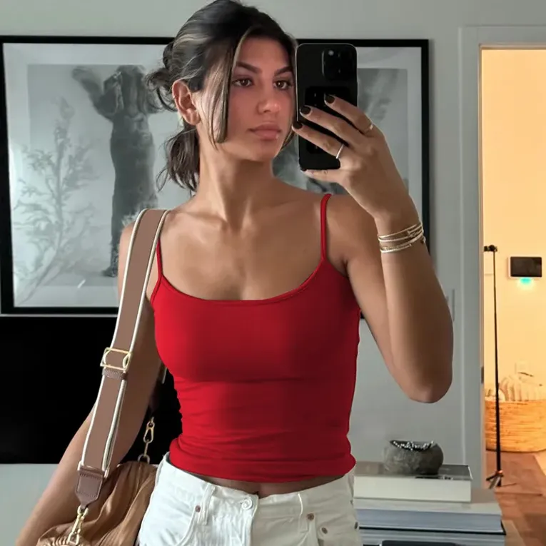 Red Solid Cami Top - Image 1