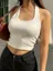 White Solid Halter Neck Top