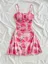 Light Pink Floral Ruched Mini Dress