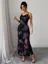 Black Floral Cowl Neck Maxi Dress