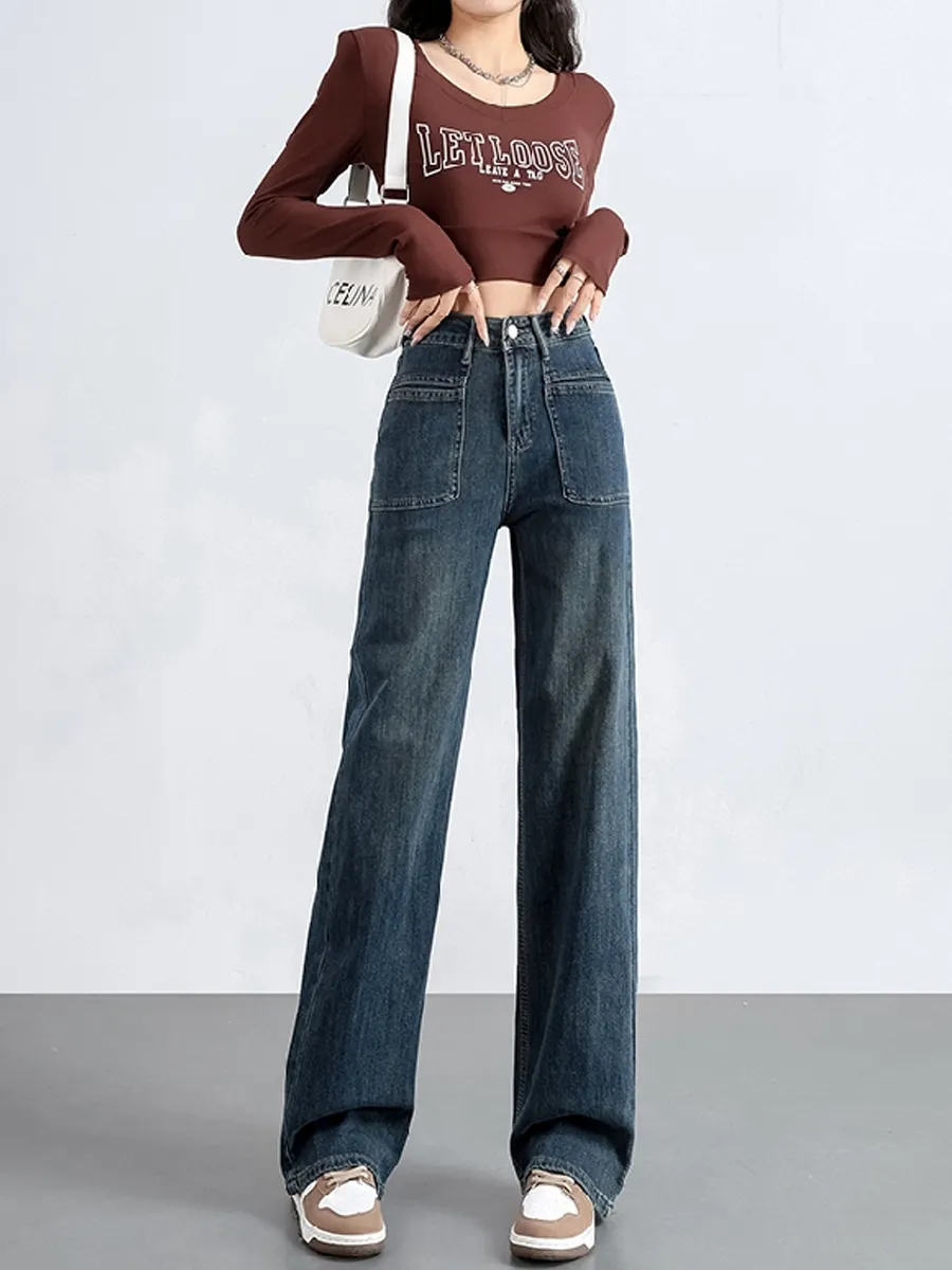 High Rise Wide Leg Jeans
