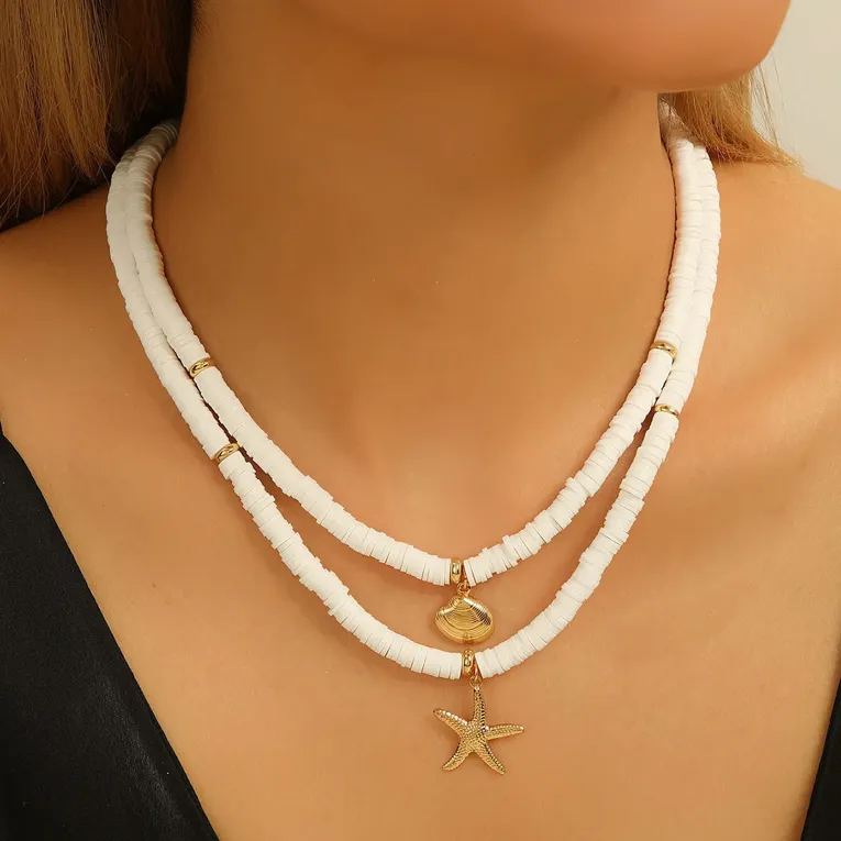 Imitation White Elegance Layered Necklace - Image 1