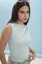 Light Blue Ruched Sleeveless Top