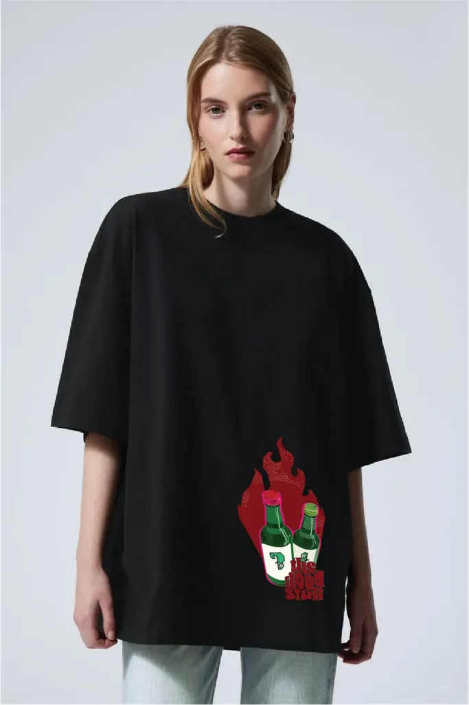 Black Graphic Oversized Tshirt - Image 1