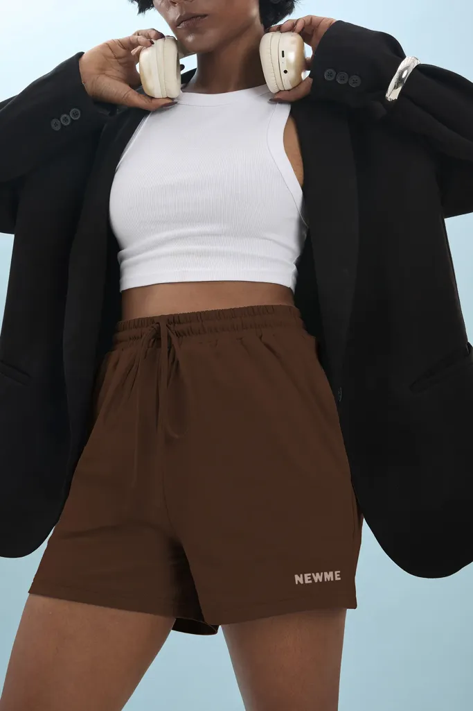 Brown Solid Regular Shorts - Image 1