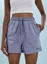 Blue Solid Regular Shorts