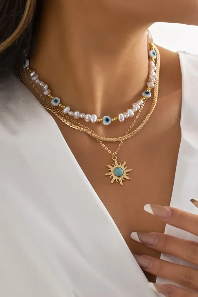 Imitation Radiant Multitone Layered Necklace - NEWME