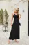 Black Ruched Maxi Slip Dress