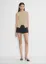 Beige Solid Button Detail Top