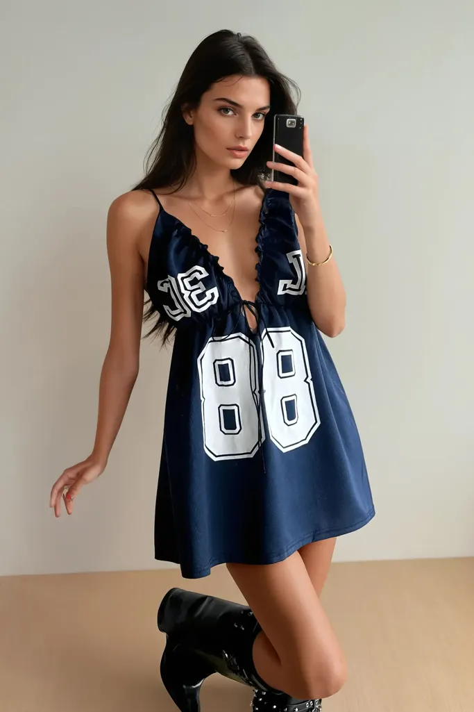 Navy Blue Typographic A - Image 1