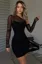 Black Asymmetric Neck Ruched Mini Dress