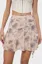 Beige Floral Fit Flare Mini Skirt