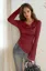 Maroon Solid Cowl Neck Ruched Top