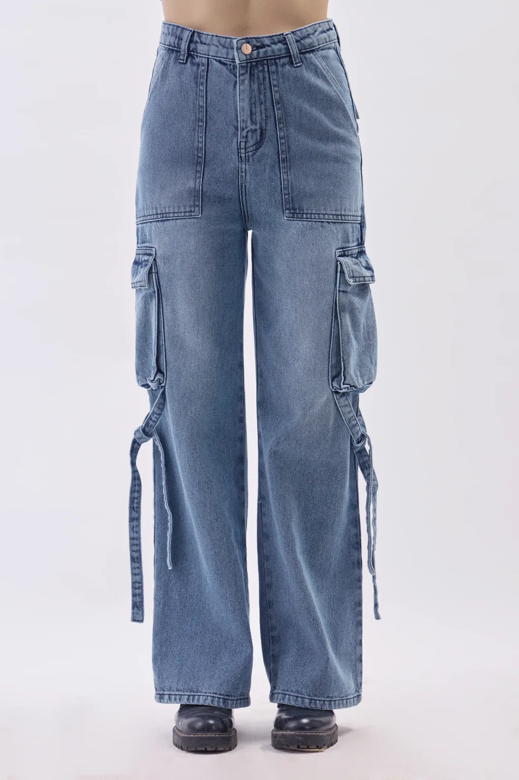 【LEEY】22FW CARGO COATED JEANS BLUE ■海外 限定■ LEEY】22FW CARGO COATED JEANS BLUE □海外 限定□ (Leey