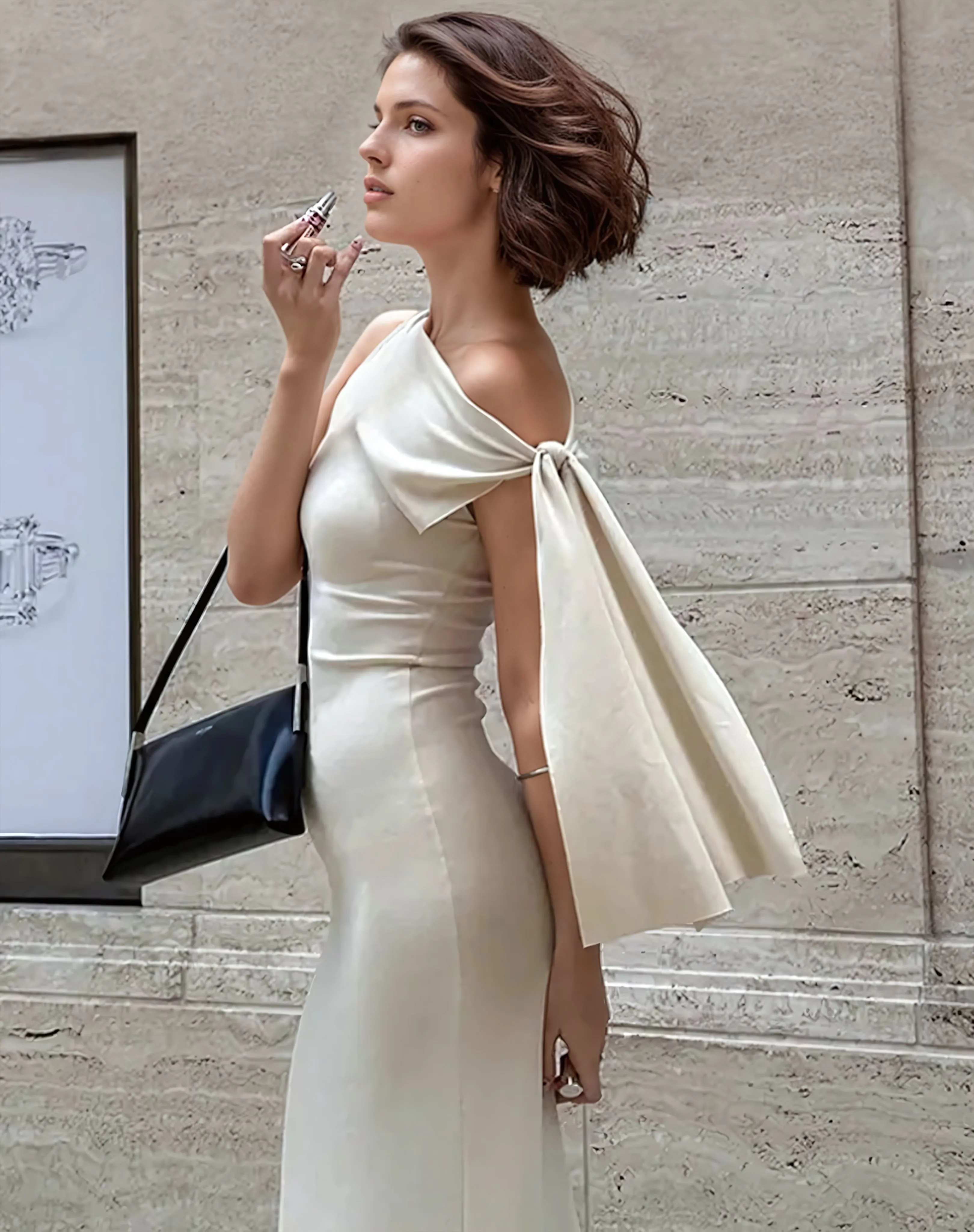 レオナール ［ LEONARD ］ フラワー フリンジ ストール ショール 黒