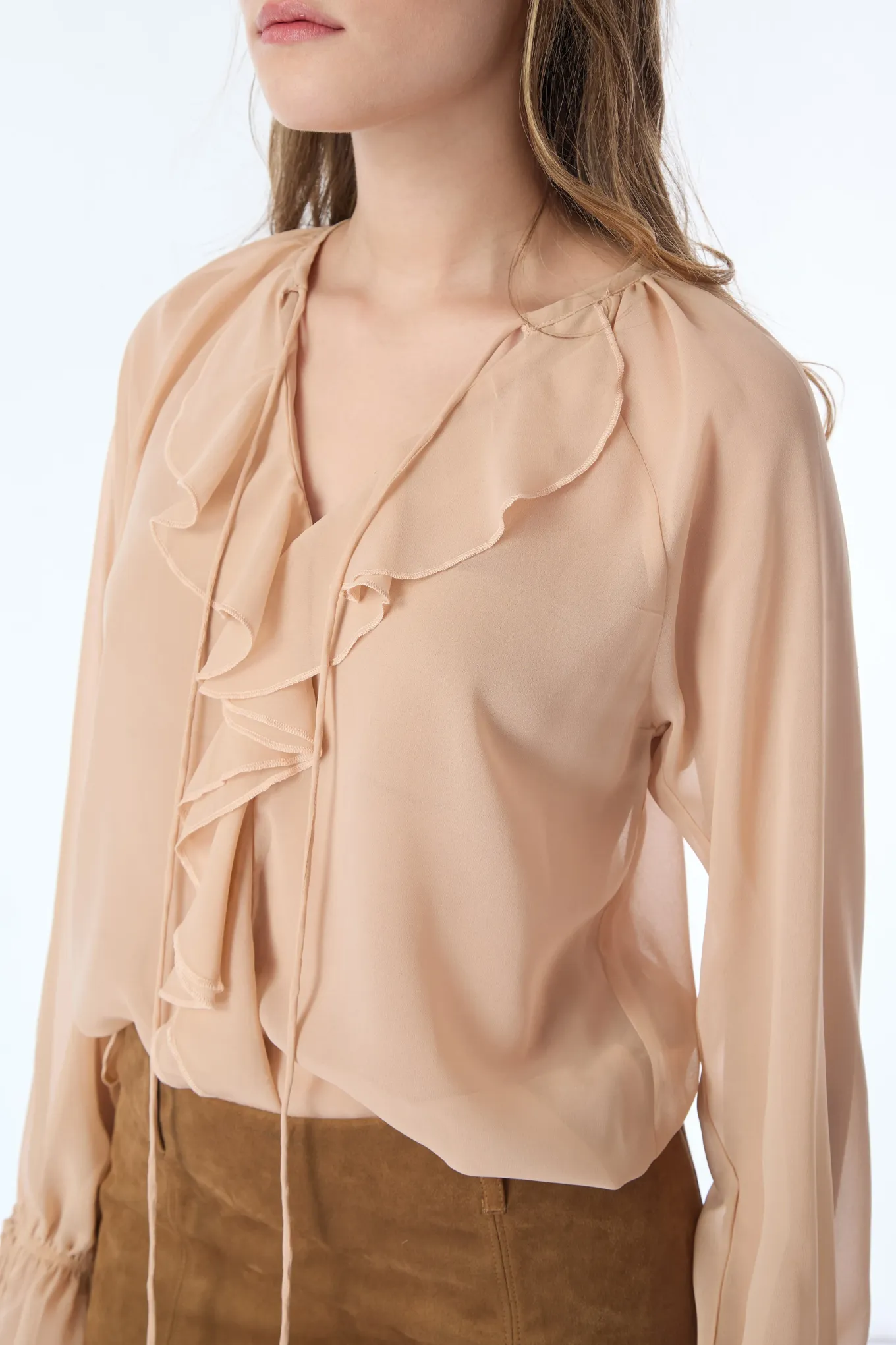 新品未使用】ANDMARY Mew frill tops Beige アンドマリー フリル