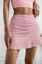 Pink Solid Ruched A-Line Skirt