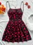 Black Heart Print Line Mini Dress