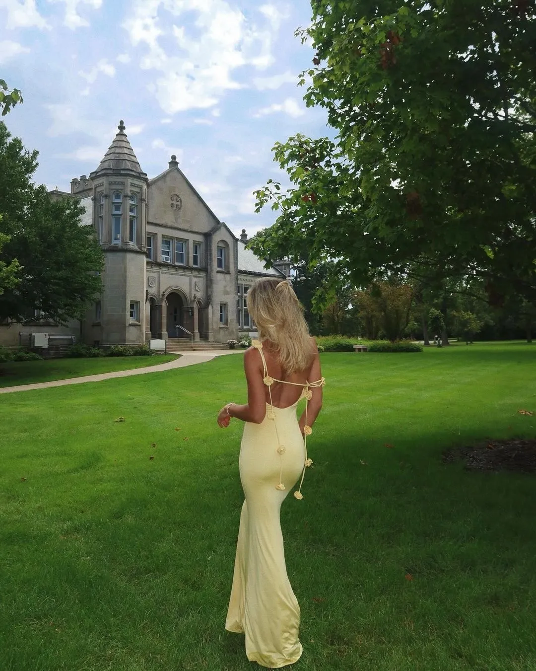 Yellow Solid Maxi Dress