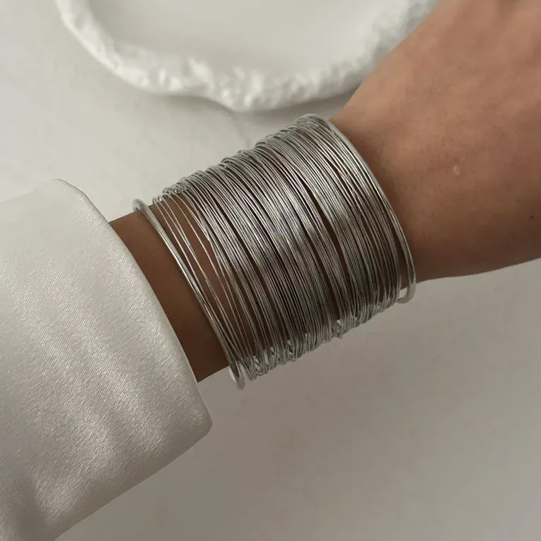 Silver Imitation Cuff Bracelet - Image 1