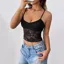Black Lace Ruched Cami Top