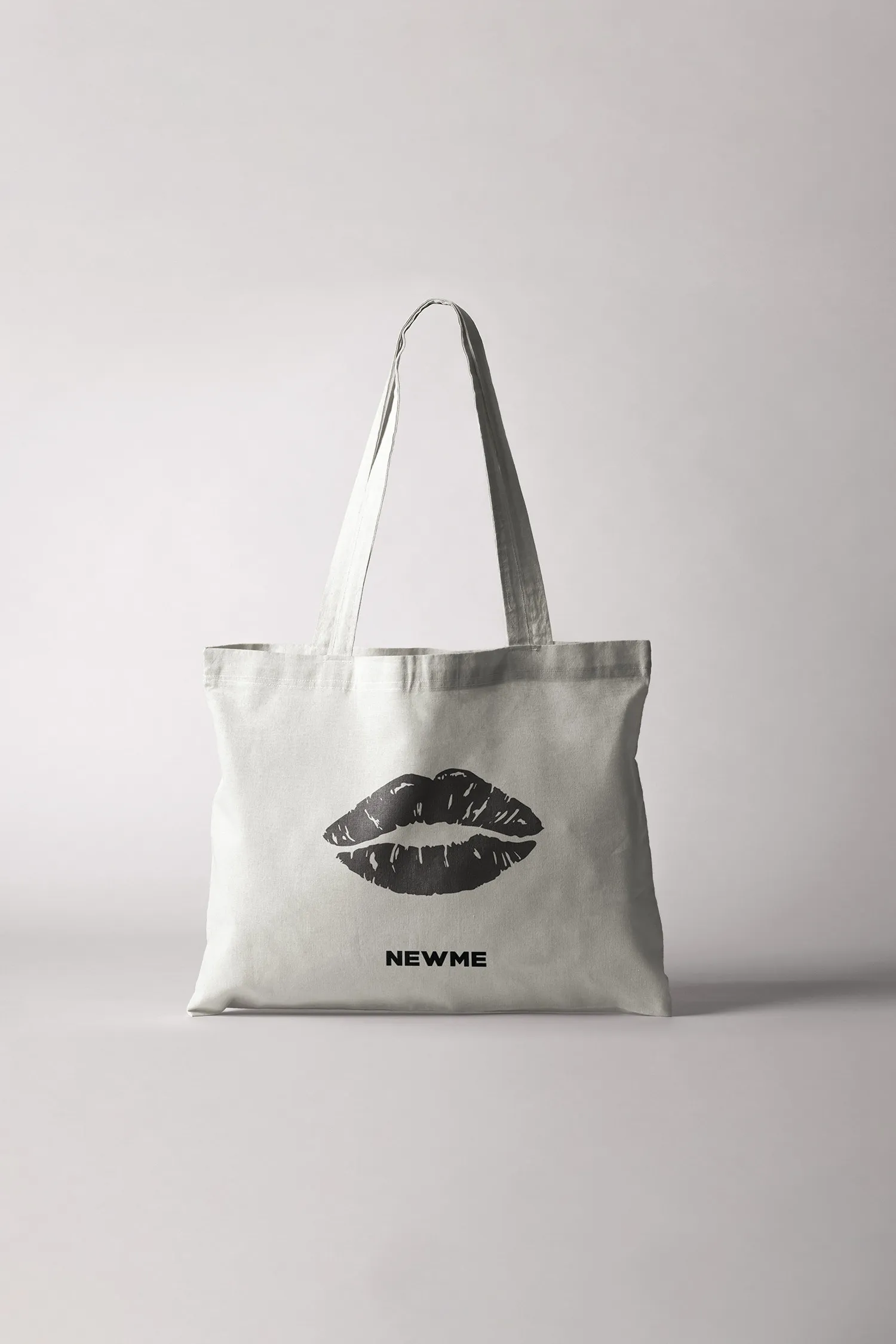 Black Lip Print Tote Bag
