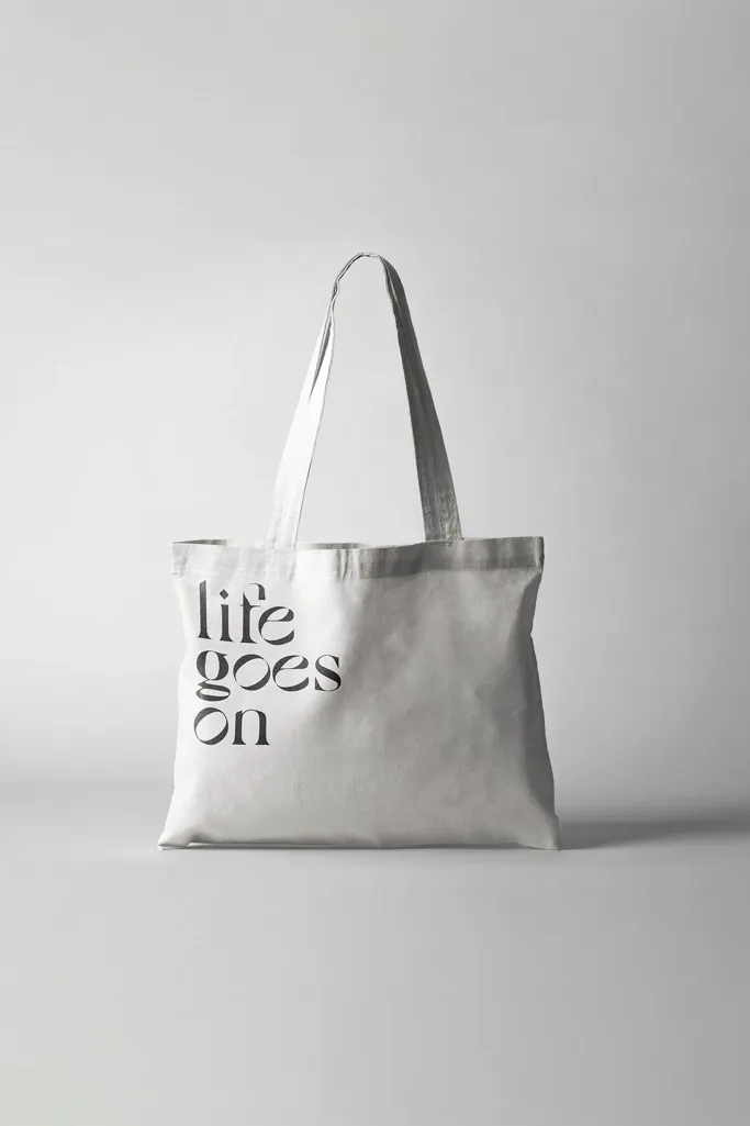 Black Life Goes On Printed Tote Bag - Image 1