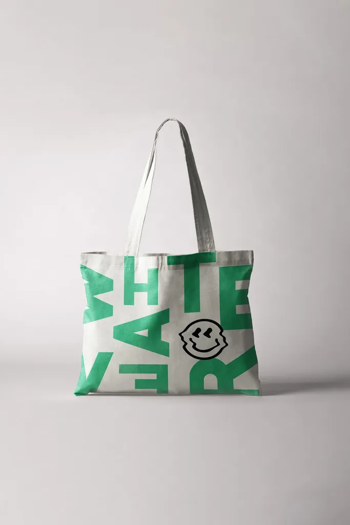 Green Typographic Tote Bag - Image 1