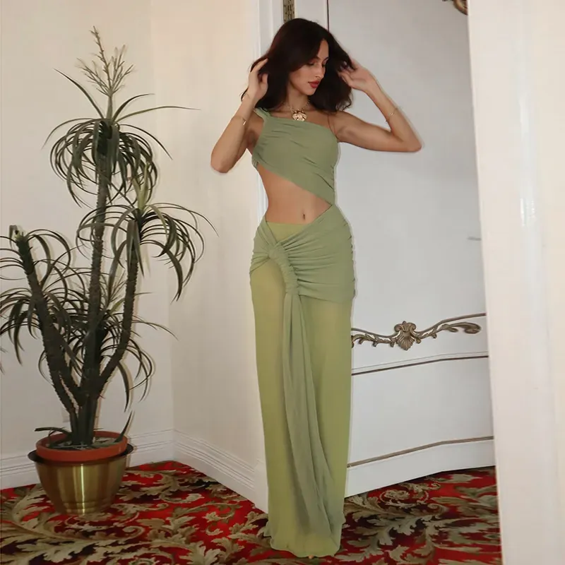 green emerald velvet dress Light Green Butterfly Cut-Out Midi Dress – PORTES OF GREECE