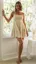 Beige Ruffles Detail Mini Tiered Dress