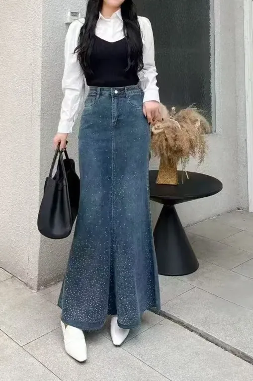【PORTERNA】prin flare maxi skirt NM-PRC-176-SKT-25-MAR-15406-