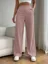 Light Pink Textured Straight Fit Trouser
