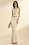 Off White Front Twist Halter Neck Top And Mermaid Hem Bodycon Skirt