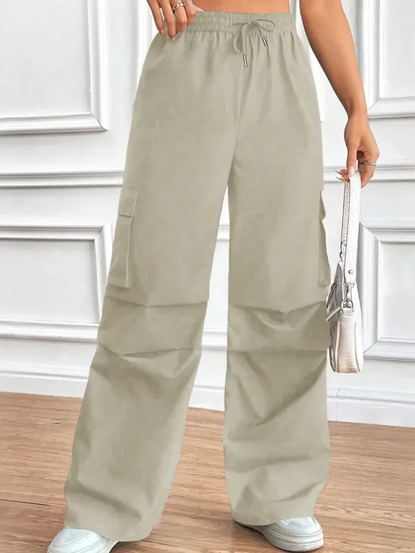 TW CARGO PANTS ベージュ Beige Solid Cargo Pants - NEWME
