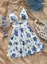White Floral Fit Flare Dress