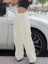 White Midrise Drawstring Pants