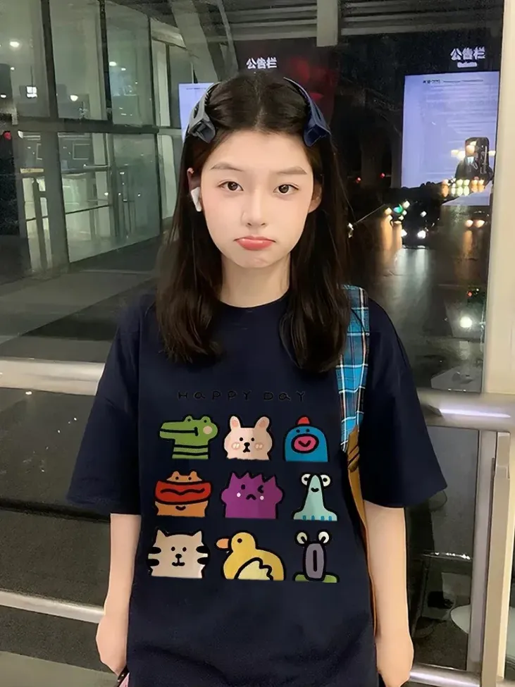 Blue Cotton Crewneck Tshirt - Image 1