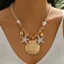 Luxe Gold Shell Beads Charm Necklace