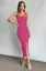 Pink Solid Slit Maxi Dress