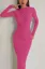 Pink Solid High Neck Maxi Dress