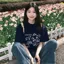 Navy Blue Graphic Crew Neck Tshirt
