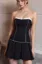 Black Pinstripe Sweetheart Mini Dress