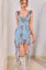 Blue Tie Dye Ruffle Mini Dress