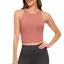 Peach Solid Crop Tank Top