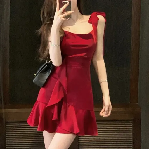 ワンピース theredthread S layered ruffle dress mini THEREDTHREAD / ザレッドスレッド】S layered ruffle dress mini